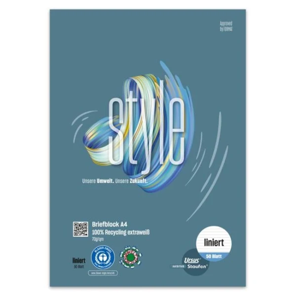 Blok poznámkový Format Werk Ursus Green A4 50 listov linajkový 