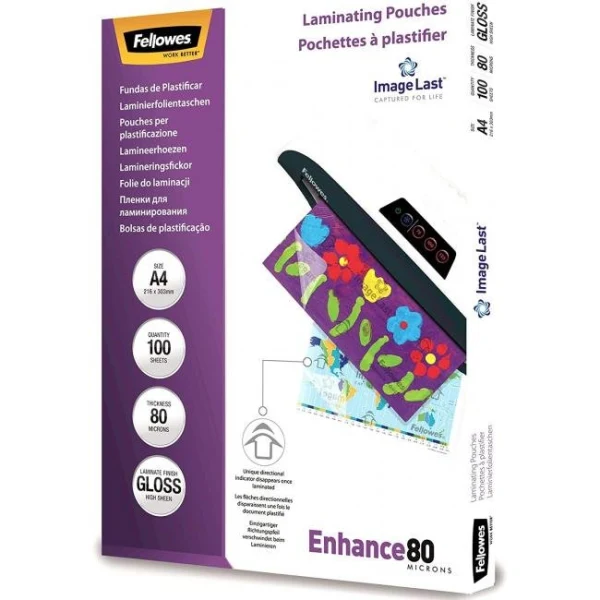 Laminovacie fólie Fellowes 216x303 A4 80mic 