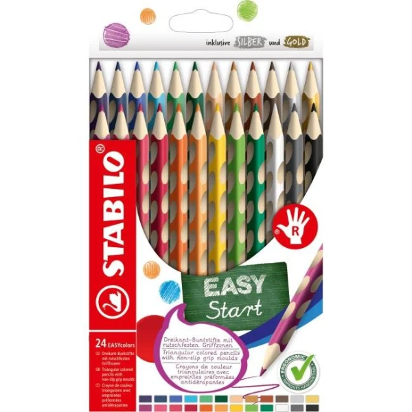Drevené pastelky STABILO EASYcolors P, sada 24 ks 