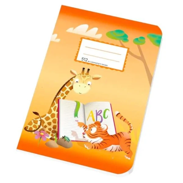 Zošit 512, A5, 10 listov, linajkový s 2 pomocnými linkami 