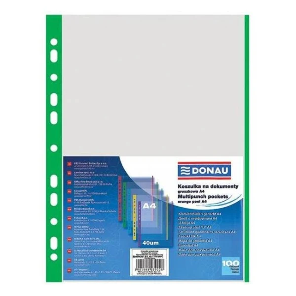 Euroobal DONAU A4 40mic so zeleným okrajom 100ks 