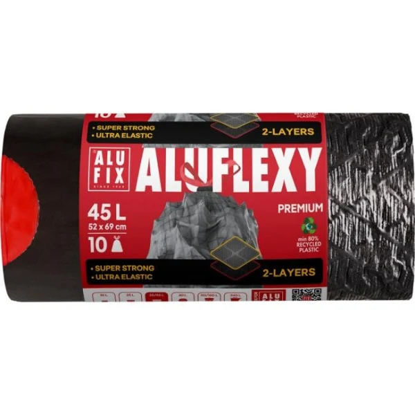 Vrecia na odpadky zaťahovacie. 45 ℓ/10 ks, 28mic, LDPE 