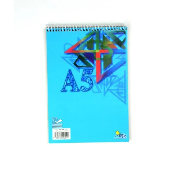 Blok so špirálou hore A5 70 listov čistý 