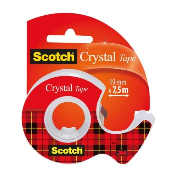 Lepiaca páska krištáľovo číra Scotch , 19 mm x 7,5 m, 1 rolka v zásobníku 