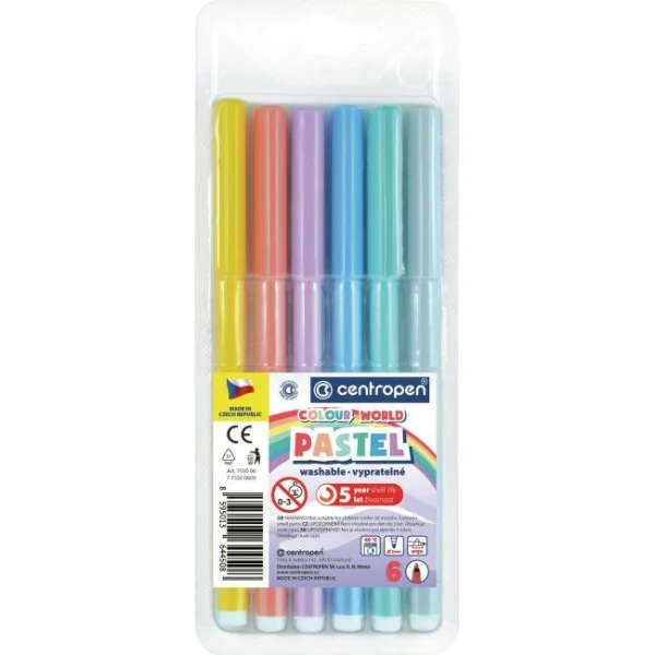 Sada popisovačov Centropen Pastel 7550/6S 