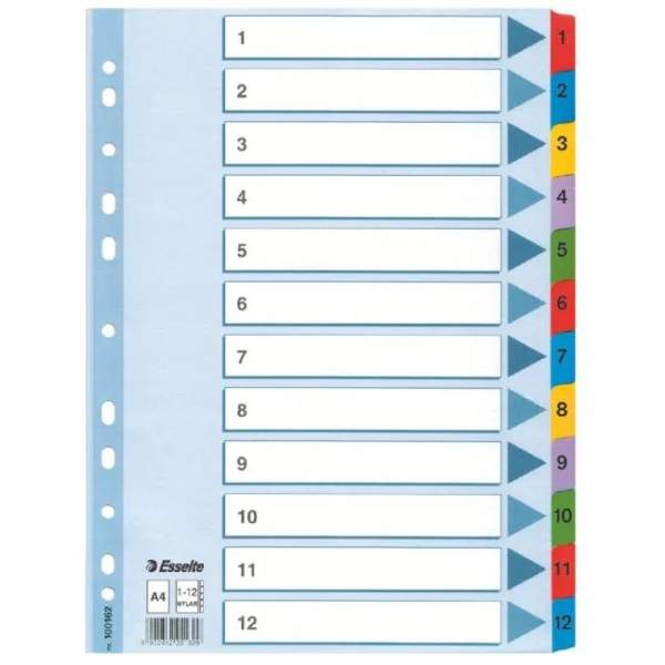 Kartónový rozraďovač Esselte Mylar 1-12 