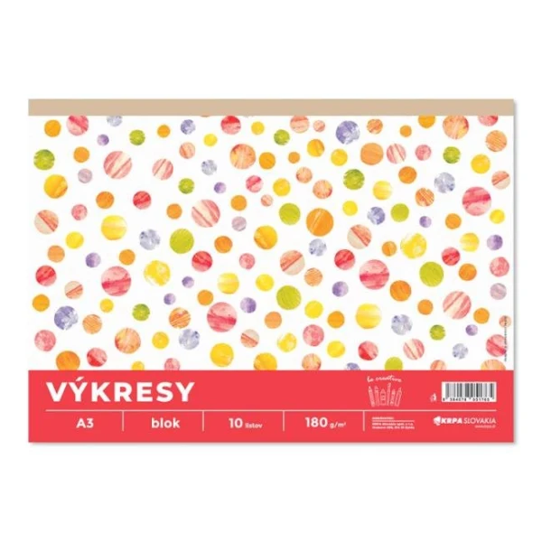 Výkresy 180g, A3 10 ks v bloku 