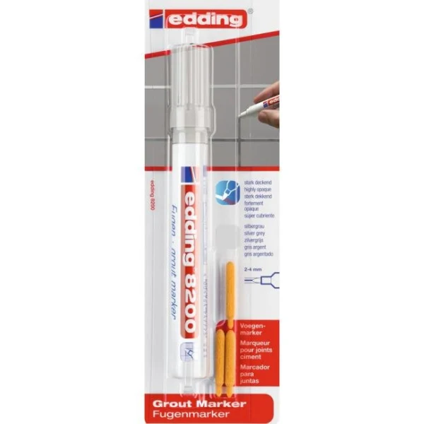 Popisovač na špáry edding 8200 strieborno-sivý v BL 