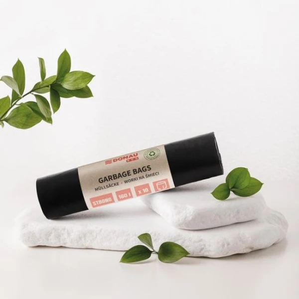 Vrecia DONAU ECO strong, ,160 ℓ, 70 mic, 10 ks, čierne, LDPE 