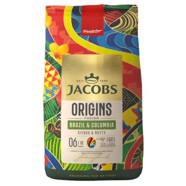 Káva Jacobs Brazil & Colombia zrnková 1000g 