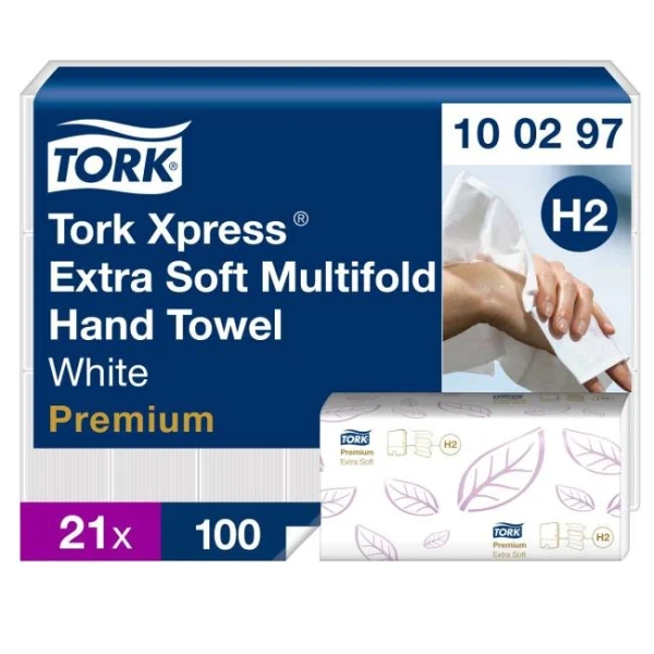 Papierové utierky skladané ZZ 2-vrstv. TORK Xpress Multifold extra jemné H2 (21 bal.) 