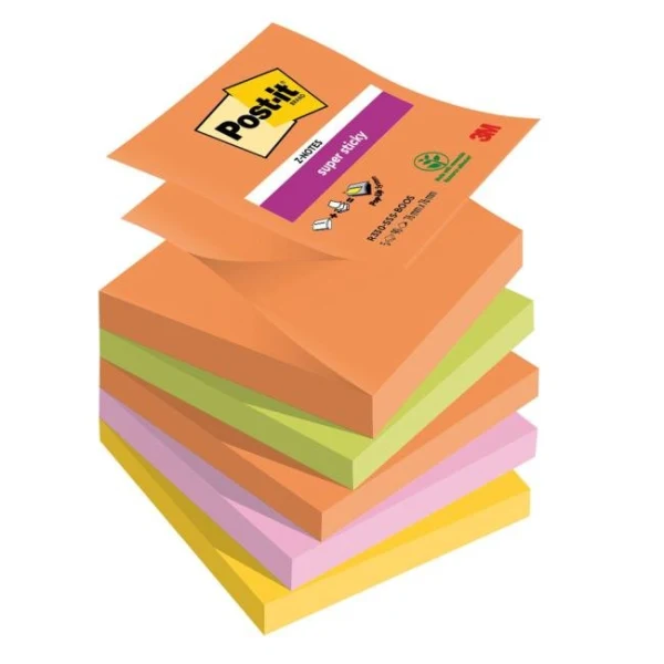 Samolepiace Z-bločky Post-it Super Sticky BOOST, veľkosť 76x76 mm, 5 bločkov po 90 lístkov 