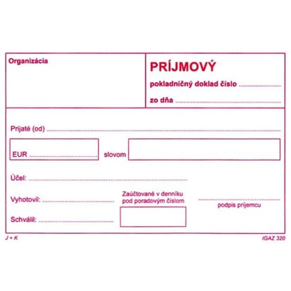 Príjmový pokladničný doklad bez DPH, samoprepis, A6 