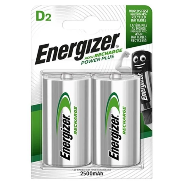 Batéria Energizer veľký monočlánok nabíjateľná 2500mAh HR20 / 2 ks 