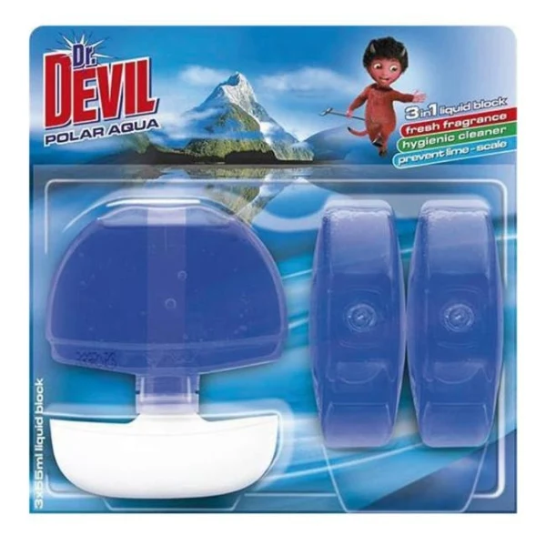 Dr. Devil závesný WC gél 3 x 55 ml - Polar Aqua 