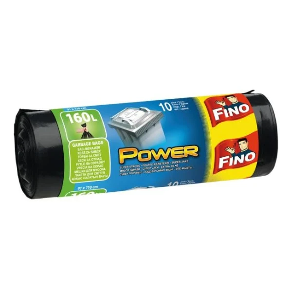 Vrecia zaväzovacie FINO Power 160 ℓ, 45 mic., 91 x 110 cm, čierne (10 ks) 