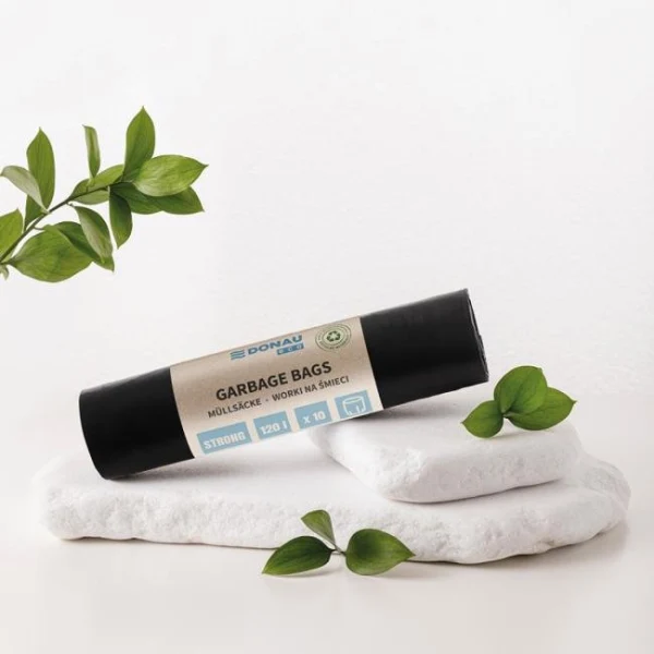 Vrecia DONAU ECO strong, 120 ℓ, 35 mic, 10 ks, čierne, LDPE 