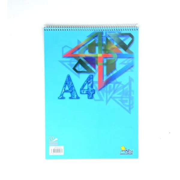 Blok so špirálou hore A4 70 listov čistý 