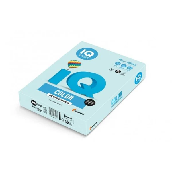 Farebný papier IQ color modrá pastelová BL29, A4, 80g 