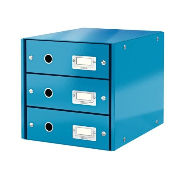 Zásuvkový box Leitz Click & Store 3 zásuvky metalická modrá 