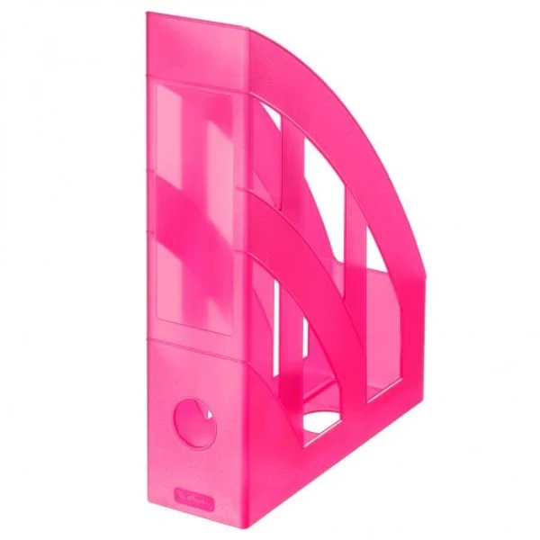 Stojan na časopisy Herlitz transparentný ružový 