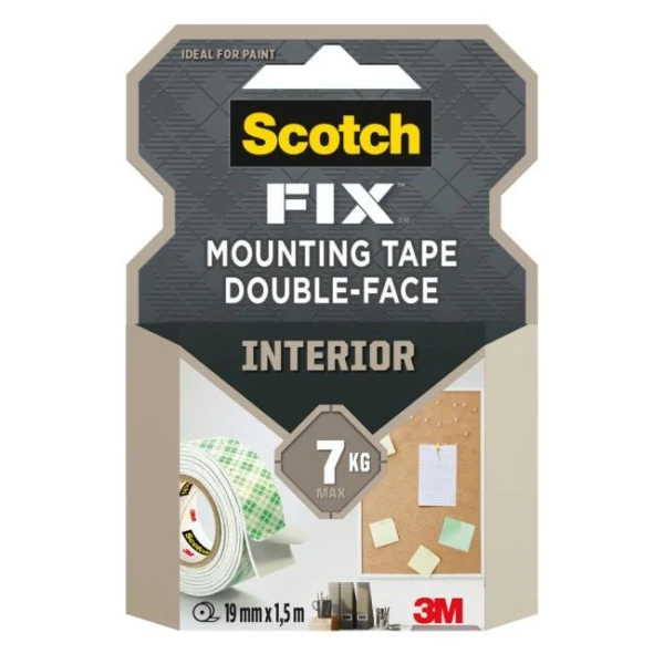 Scotch® Obojstranná montážna páska do interiéru, 19 mm x 1,5 m 