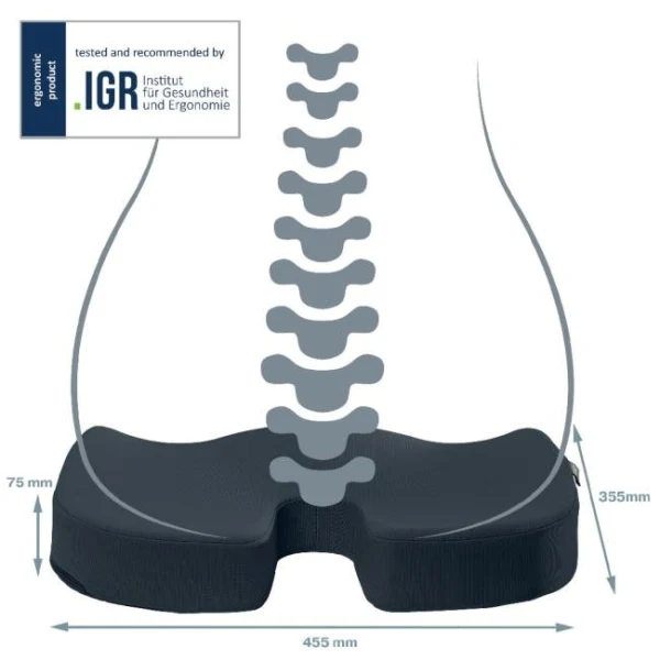 Vankúš na sedenie Leitz Cosy Ergo zamatový sivý 