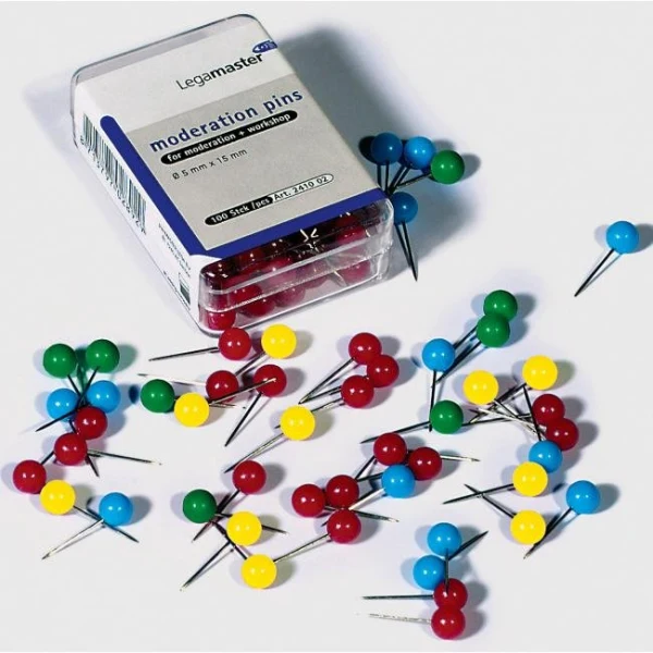 Napichovacie špendlíky guľaté Legamaster 6mm mix farieb 200ks 
