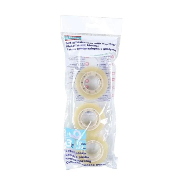 Lepiaca páska DONAU, 18 mm x 33 m, s dispenzorom, 3 ks 