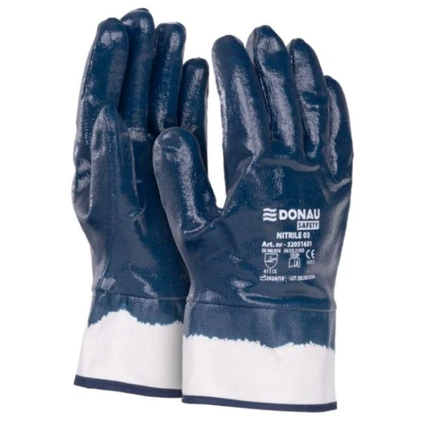 Rukavice nitrilové DONAU SAFETY Nitrile 03, kat. II bielo-námornícke modré veľ. 10 