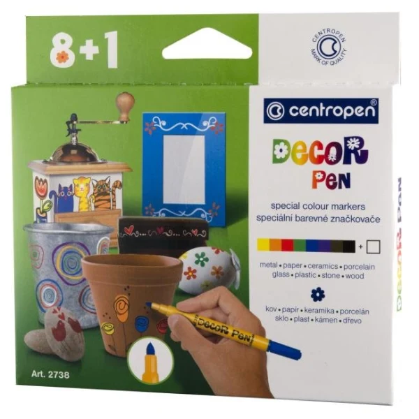 Sada popisovačov Centropen 2738 Decor pen 8+1ks 