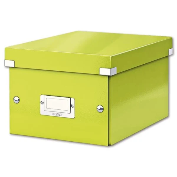 Malá organizačná krabica Click & Store metalická zelená 