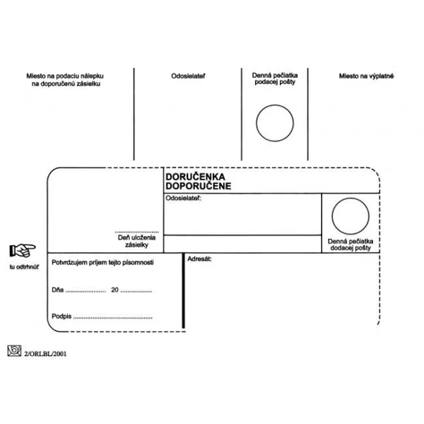 Poštové obálky B6 doručenka,100 ks 