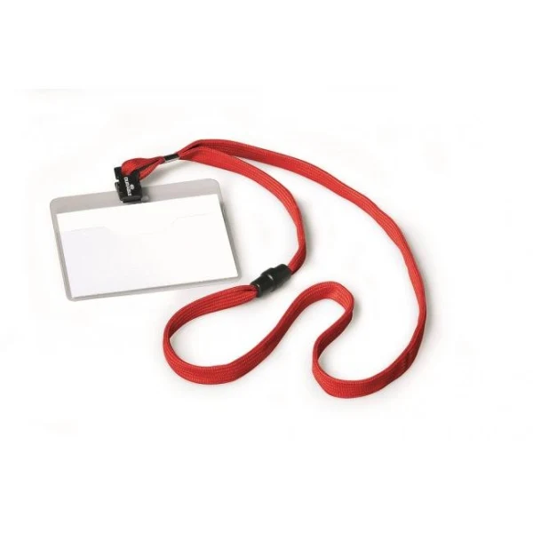 Visačka s červeným remienkom DURABLE 90x60mm 10ks 