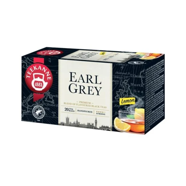 Čaj TEEKANNE čierny Earl Grey Lemon s vitaminom C HB 20 x 1,65g 