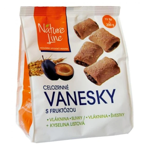 NATURE LINE sušienky celozrnné VANESKY so slivkami 200g 