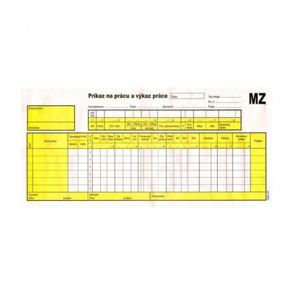 Príkaz na prácu a výkaz práce, 2/3 A4, 150 listov 