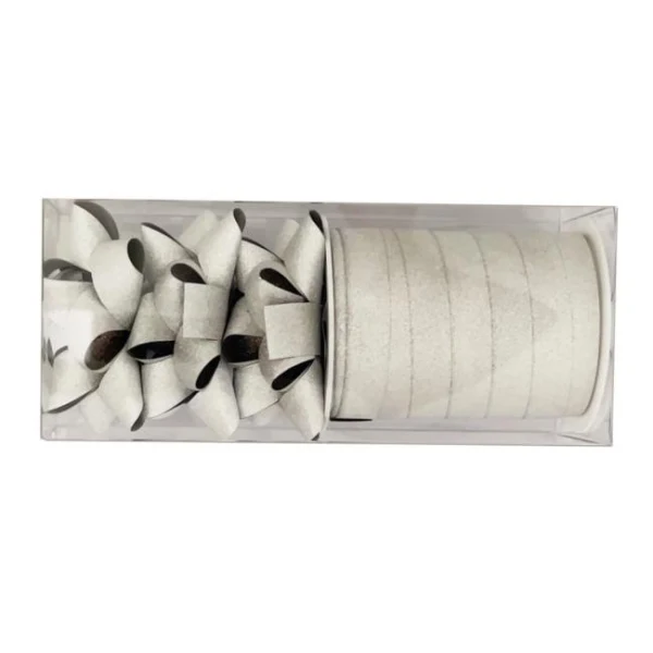 Malá vianočná súprava na balenie darčekov strieborná 