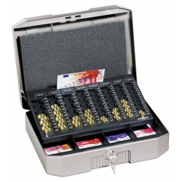 Euro-pokladnička DURABLE EUROBOXX 352x120x276mm strieborná 