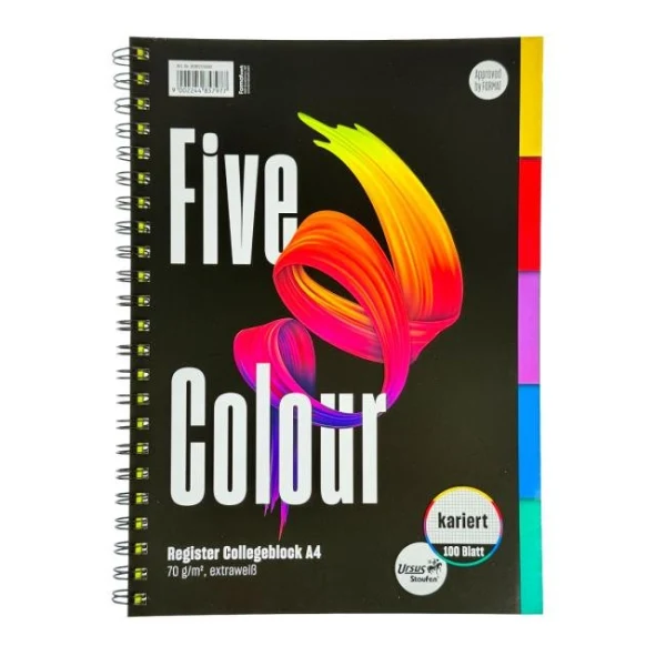 Blok College Format Werk Ursus A4 100 listov štvorčekový farebný register 