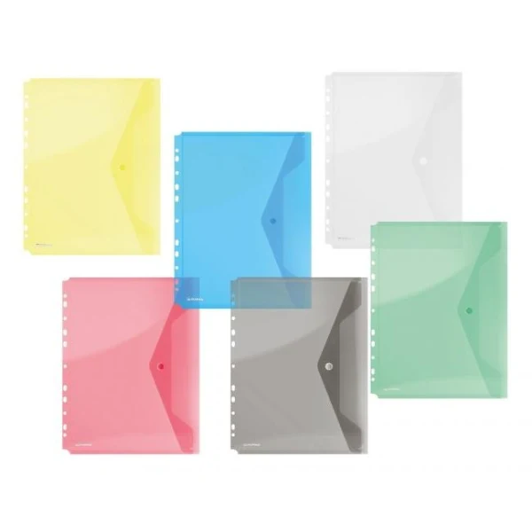 Plastový obal A4 s cvočkom a eurodierovaním DONAU žltý 