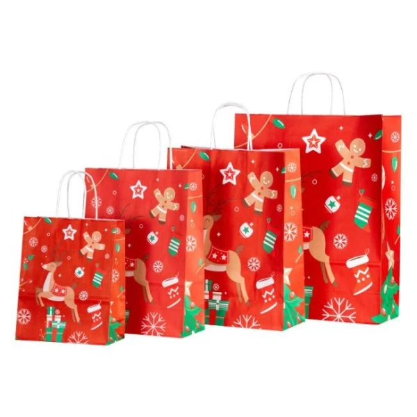 Vianočná papierová taška 260x120x350, Vianočný jeleň 