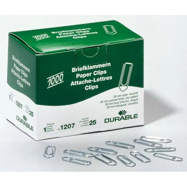Spisové spony DURABLE 26mm zinkové 1000ks 
