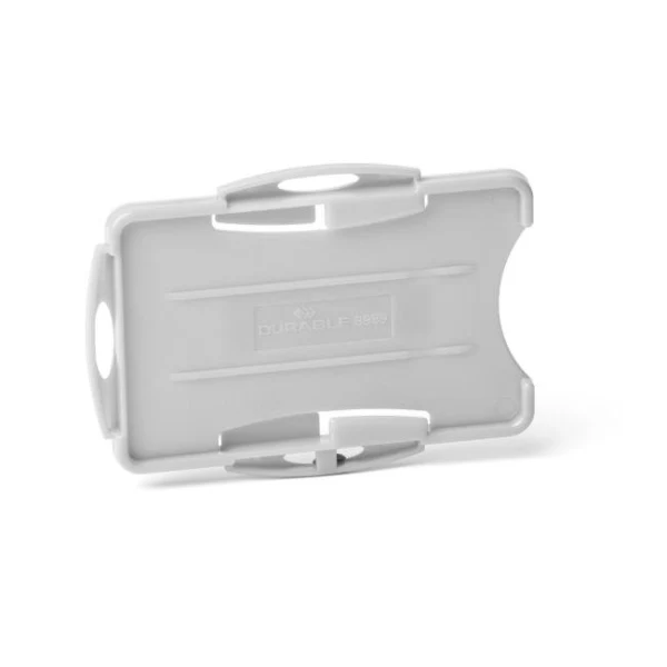 Visačka na 2 plastové karty otvorená DURABLE ECO sivá 87x54mm 10ks 