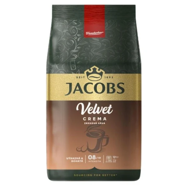 Káva Jacobs Velvet Crema zrnková 1000g 