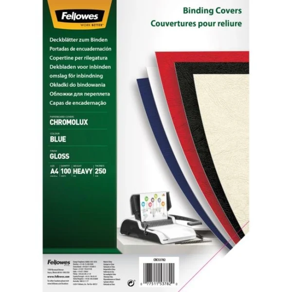 Kartónové obálky na krúžkovú väzbu Chromolux A4 modré 