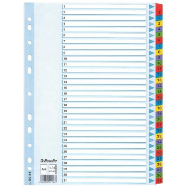 Kartónový rozraďovač Esselte Mylar 1-31 