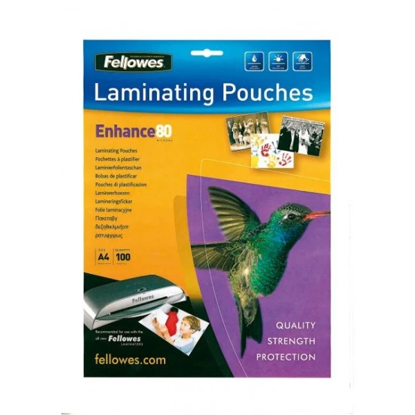Laminovacie fólie Fellowes 216x303 A4 80mic matné 