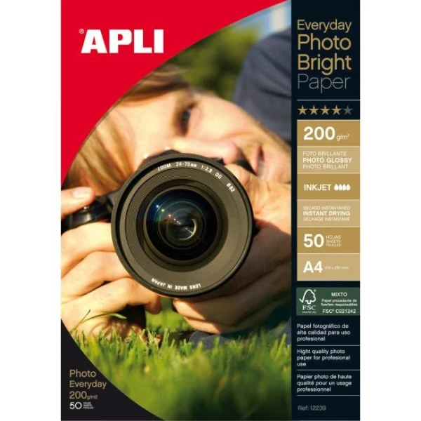 Fotopapier APLI A4 Bright, 200g, 50 hárkov 