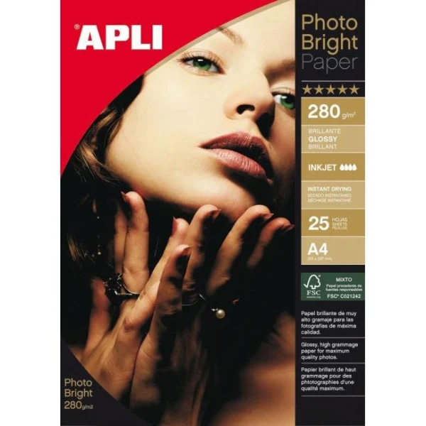 Fotopapier APLI A4 Bright, 280g, 25 hárkov 